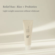 Load image into Gallery viewer, Beauty of Joseon Relief Sun: Rice + Probiotics SPF50 PA++++ 50ml
