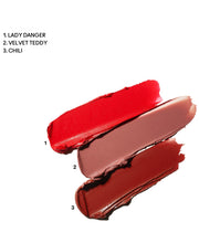 Load image into Gallery viewer, MAC 3-Piece. Frosted Firework Sleigh All Day Lipstick Set - Limited Edition
